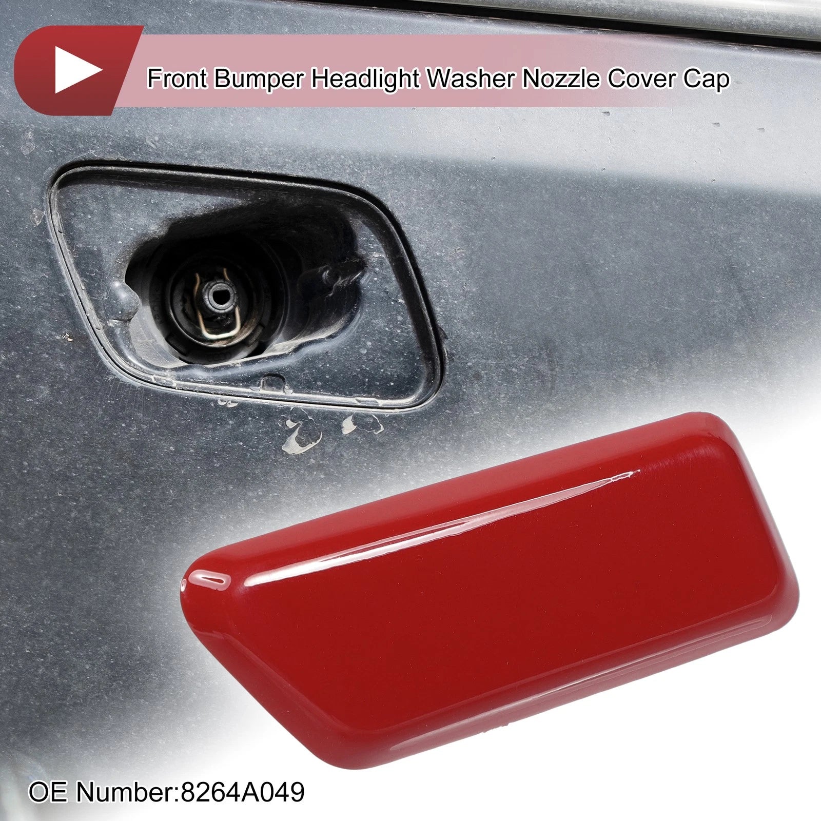 Front Left Washer Nozzle Cover Cap for Mitsubishi Outlander (2006–2018) Red