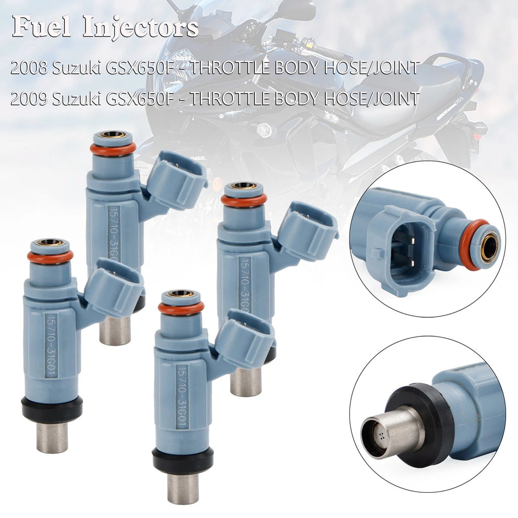Set of 4 Fuel Injectors 15710-17H00 for Suzuki GSX650F Katana (2008–2012)