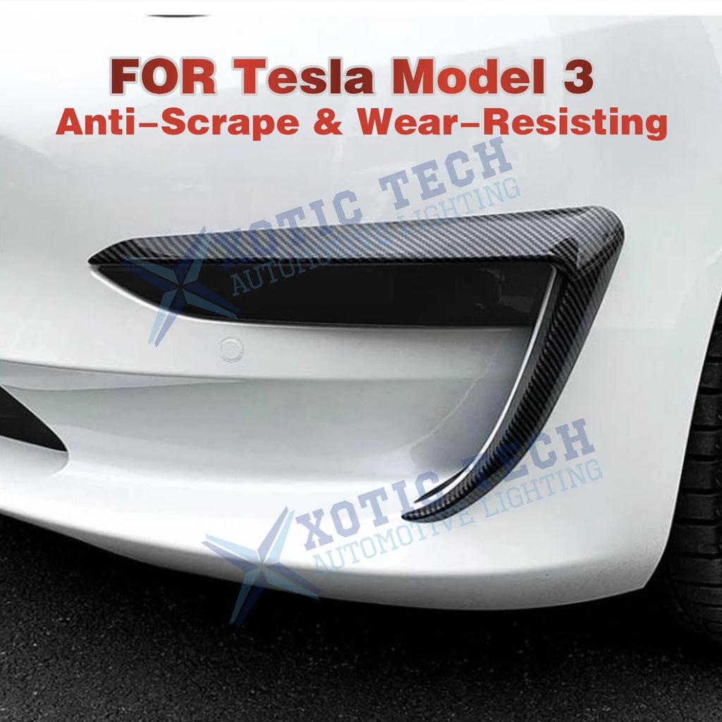 Front Fog Light Eyebrow Decor Carbon Fiber for Tesla Model 3 (2017-2023)