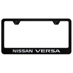 Laser Etched on Black License Plate Frame - Officially Licensed for Nissan Versa