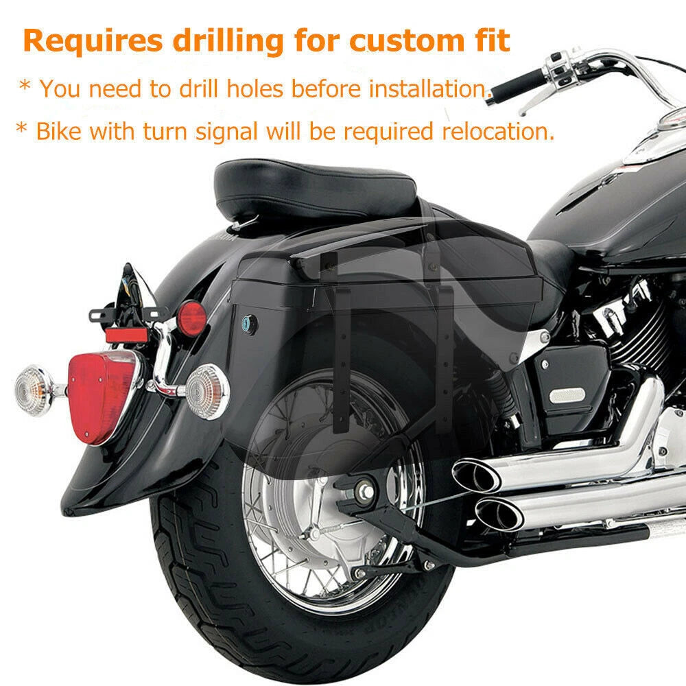 Saddle Bags for Harley Softail, Kawasaki Vulcan, Yamaha (Fits )