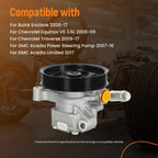 Power Steering Pump for Saturn Chevrolet GMC Acadia Pontiac Buick (2008–2017)