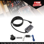 7-Way 7-Pin Trailer Cable with Junction Box for Universal Use (16FT)