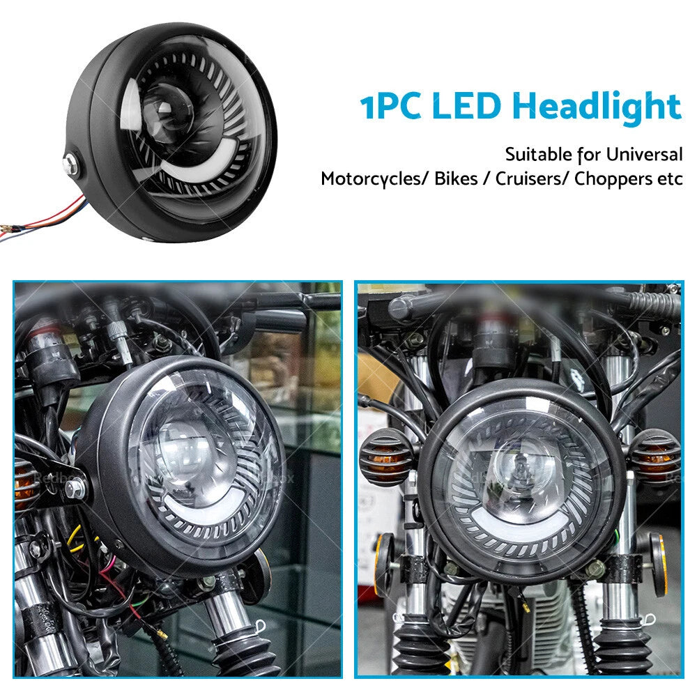 6.5" LED Headlight DRL Hi/Lo for Cafe Racer (Fits )