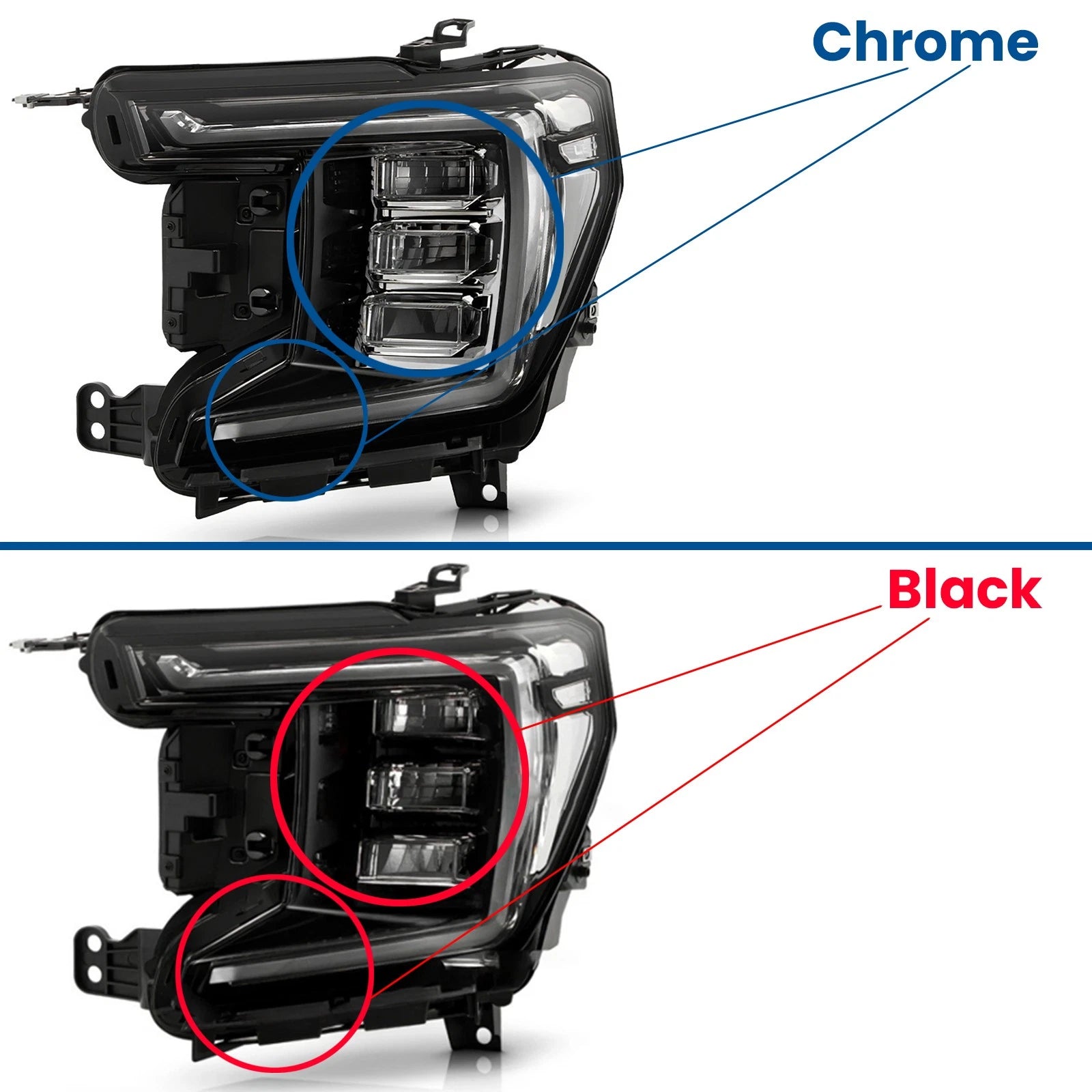 Full LED Headlight Chrome Pair for GMC Yukon XL (2021–2024)