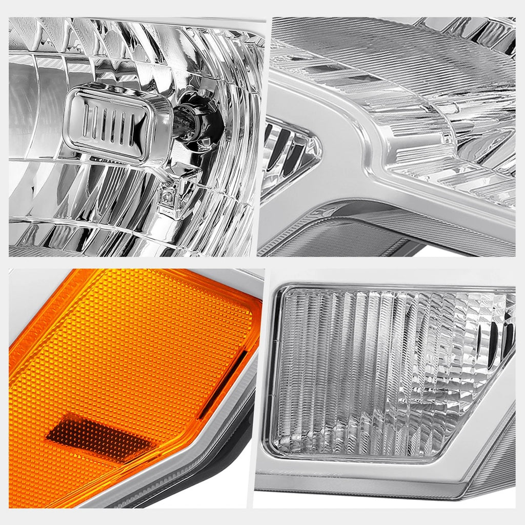 Factory Style Amber Corner Headlights for Ford F150 (2009–2014) Chrome Housing