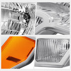 Factory Style Amber Corner Headlights for Ford F150 (2009–2014) Chrome Housing