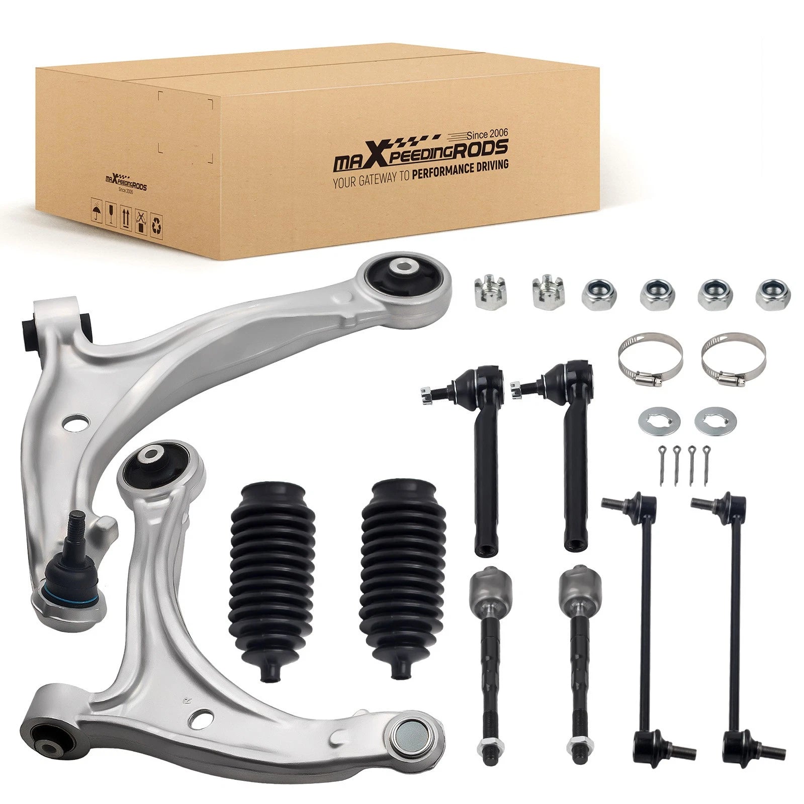 10x Front Suspension Control Arm Kit Sway Bar Tie Rods for Honda Odyssey (2005–2010)