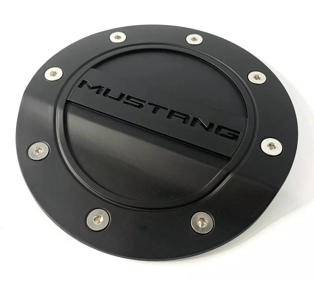 Matte Black Script Emblem Gas Fuel Door for 2015–2020 Ford Mustang
