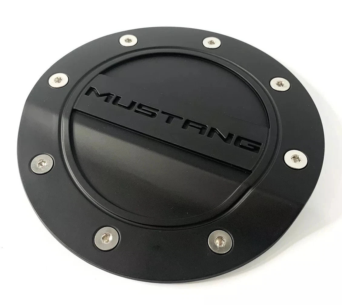 Matte Black Script Emblem Gas Fuel Door for 2015–2020 Ford Mustang