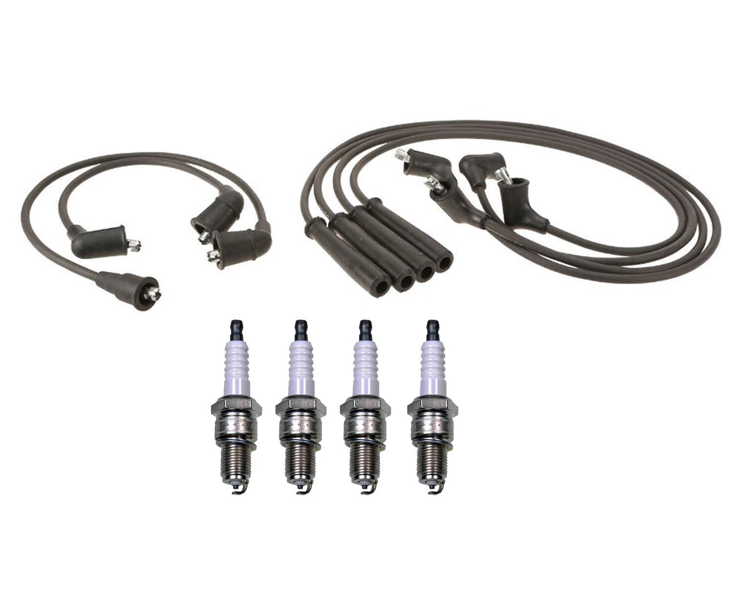 Denso 7mm Wire Set & 4 U-Groove Spark Plugs for Dodge Mitsubishi Plymouth (–)
