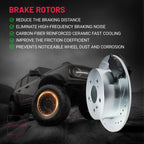 Rear Drilled Brake Rotors and Ceramic Pads for Lexus ES350 (2007-2012)