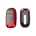 Red Soft TPU Smart Key Fob Shell for Jeep Cherokee Dodge Charger (2014–2020)
