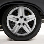 Set of Four 17" Silver ABS 5 Spoke Hubcap Wheel Covers (Push-on)