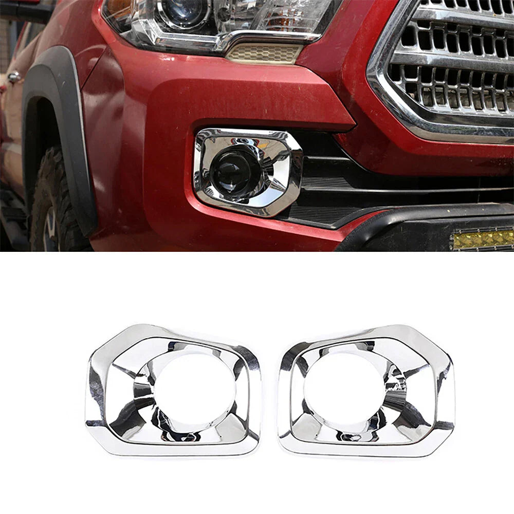 Front Bumper Grille Chrome Fog Light Covers for Toyota Tacoma (2016-2023)