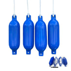 Set of 4 Ribbed Inflatable Vinyl Boat Fenders for Docking (5.5"X20")