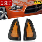 Set of 2 Black Corner Signal Lights for Dodge Charger (2006–2010)
