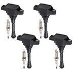 Set of 4 Ignition Coils and Spark Plugs for Nissan Juke (2011–2017)