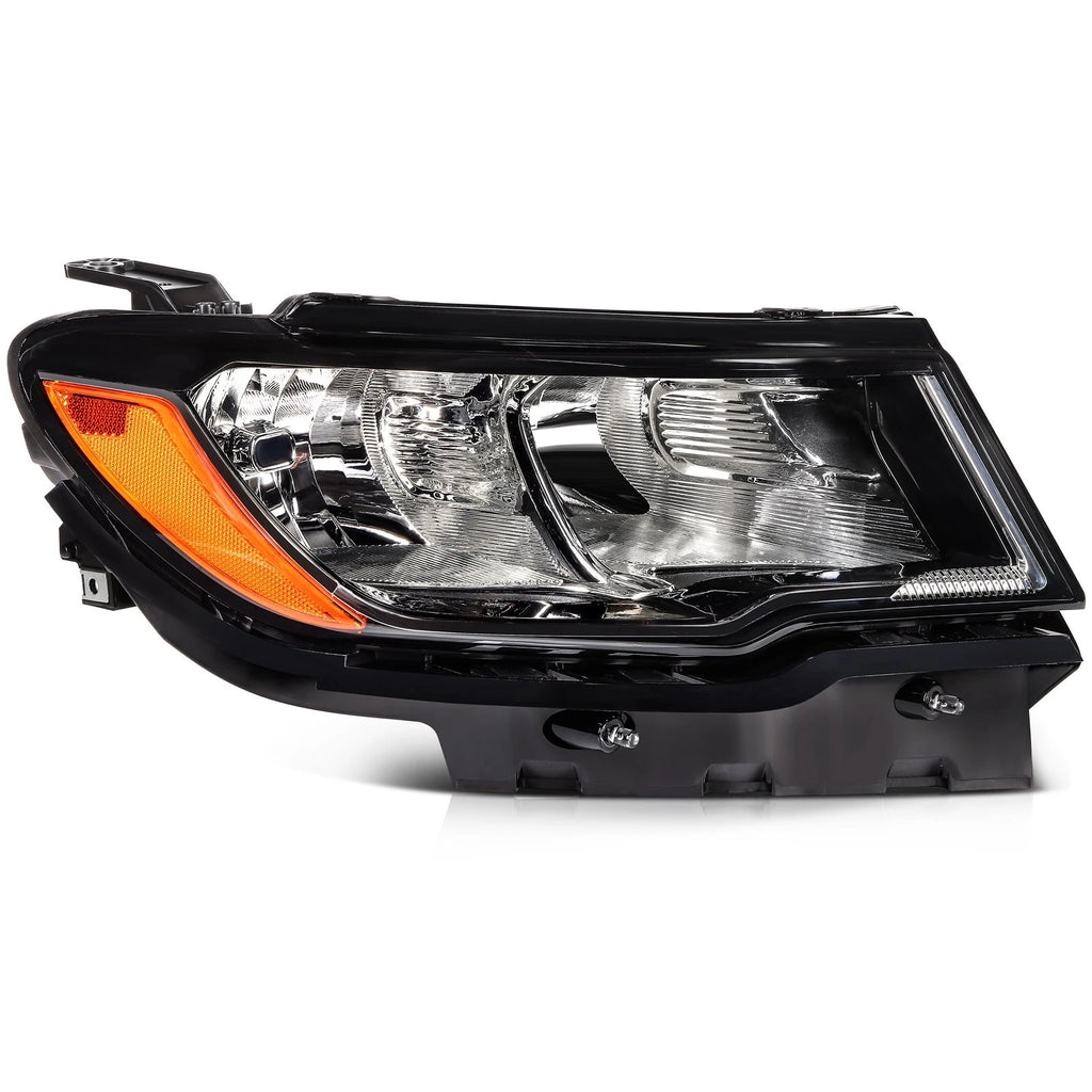 2X Headlight Assembly for Jeep Compass (2017–2021) - Black Amber