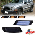 Smoke LED Front Bumper Signal Lights for Jeep Liberty (2005–2007)