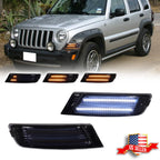 Smoke LED Front Bumper Signal Lights for Jeep Liberty (2005–2007)