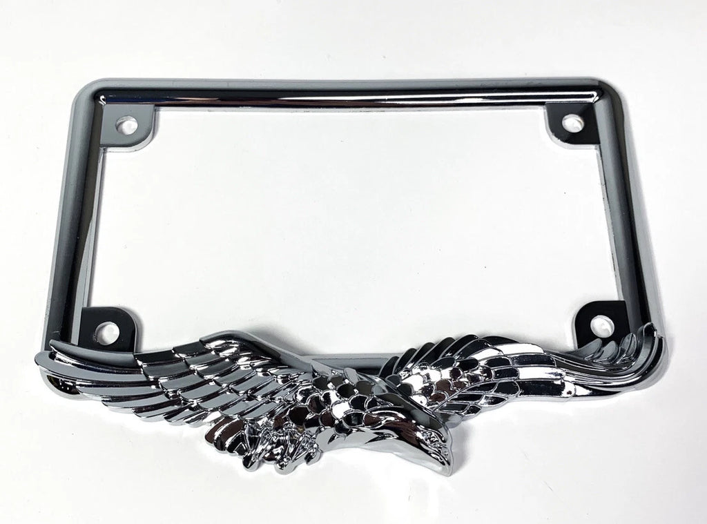 Chrome American Eagle License Plate Tag Frame Holder for Harley Davidson (2008–2024)