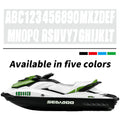 Set of 4 Boat Registration Decals A-Z & 0-9 White