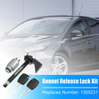 Set of 1 Bonnet Release Lock Kit with Latch & 2 Keys for Ford Focus (2004–2012)