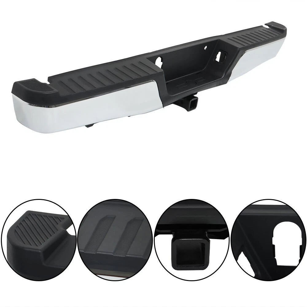Chrome Steel Rear Step Bumper Assembly w/ Max Tow for Ford F-150 (2015–2020)