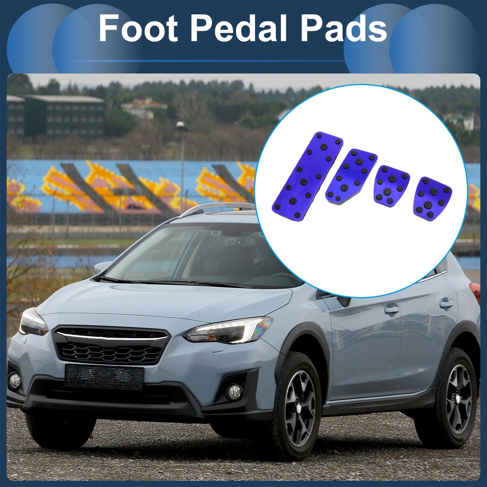 Set of 4 Manual Transmission Accelerator Pedal Covers for Subaru XV (2018–2021) Blue