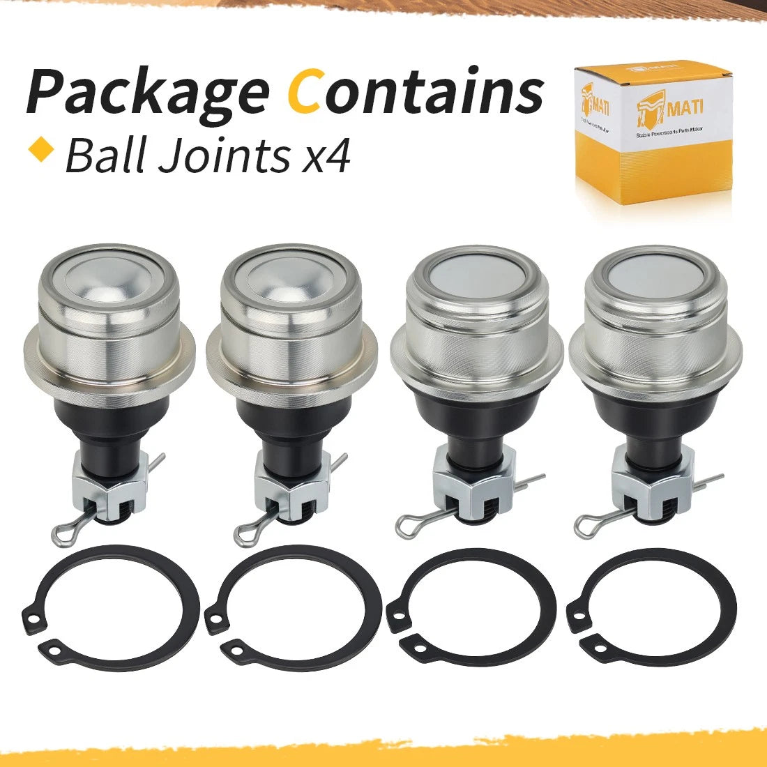 Set of 4 Upper Lower Ball Joints for Honda Rancher TRX 350 400 420 (2000–2023)