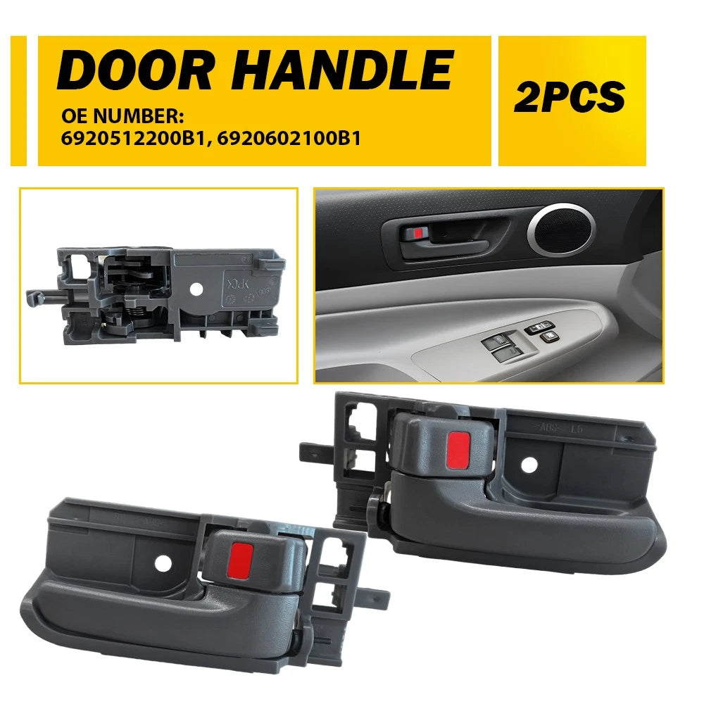 Pair Door Handle Set for Toyota Corolla (2003–2008) Gray Plastic