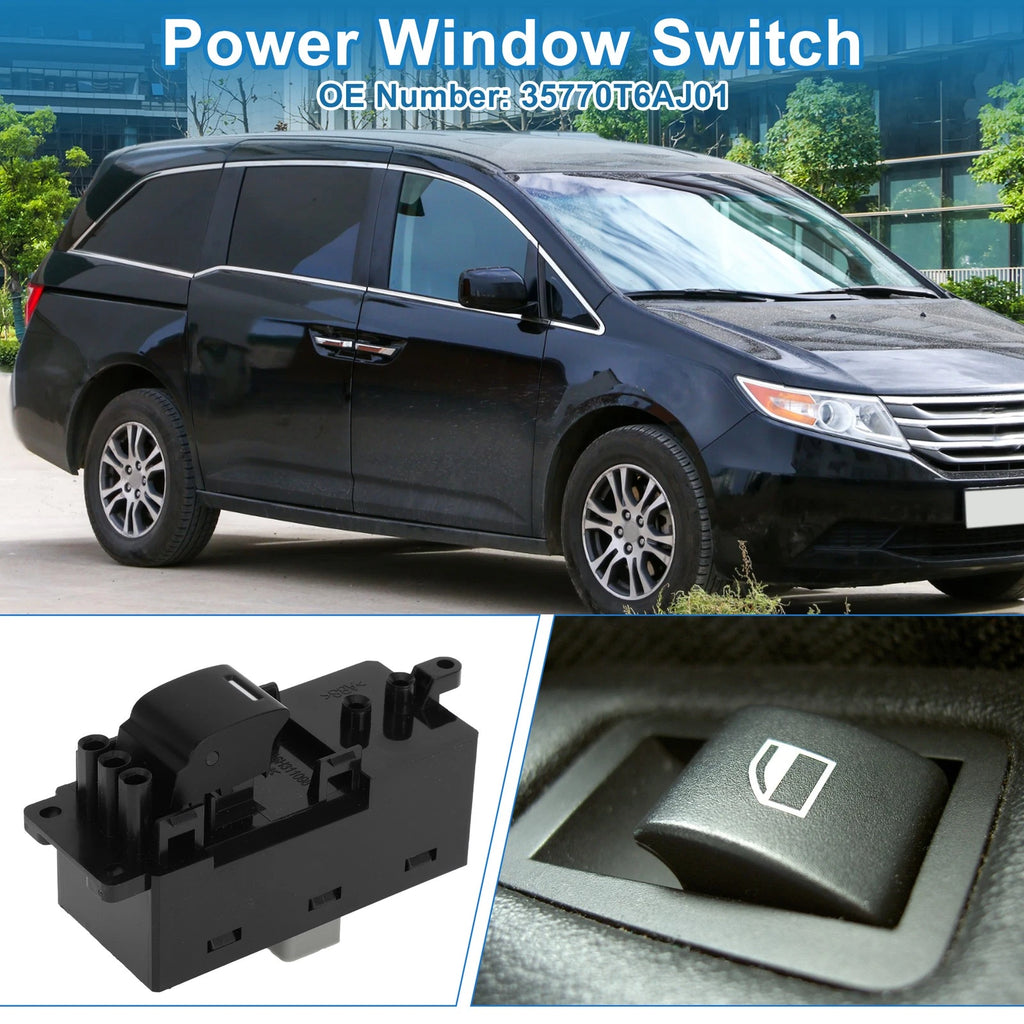 Rear Passenger Side Power Window Switch for Honda Odyssey (2015–2018) No. 35770T6AJ01