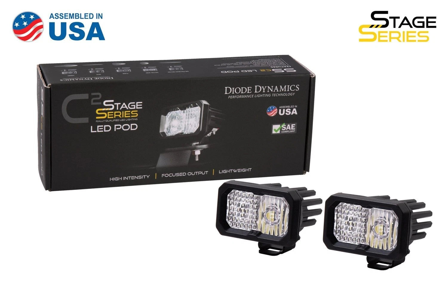 LED Fog Light Pods SAE DOT 2 Inch Replacement for Diode Dynamics ABL (2009–2018)