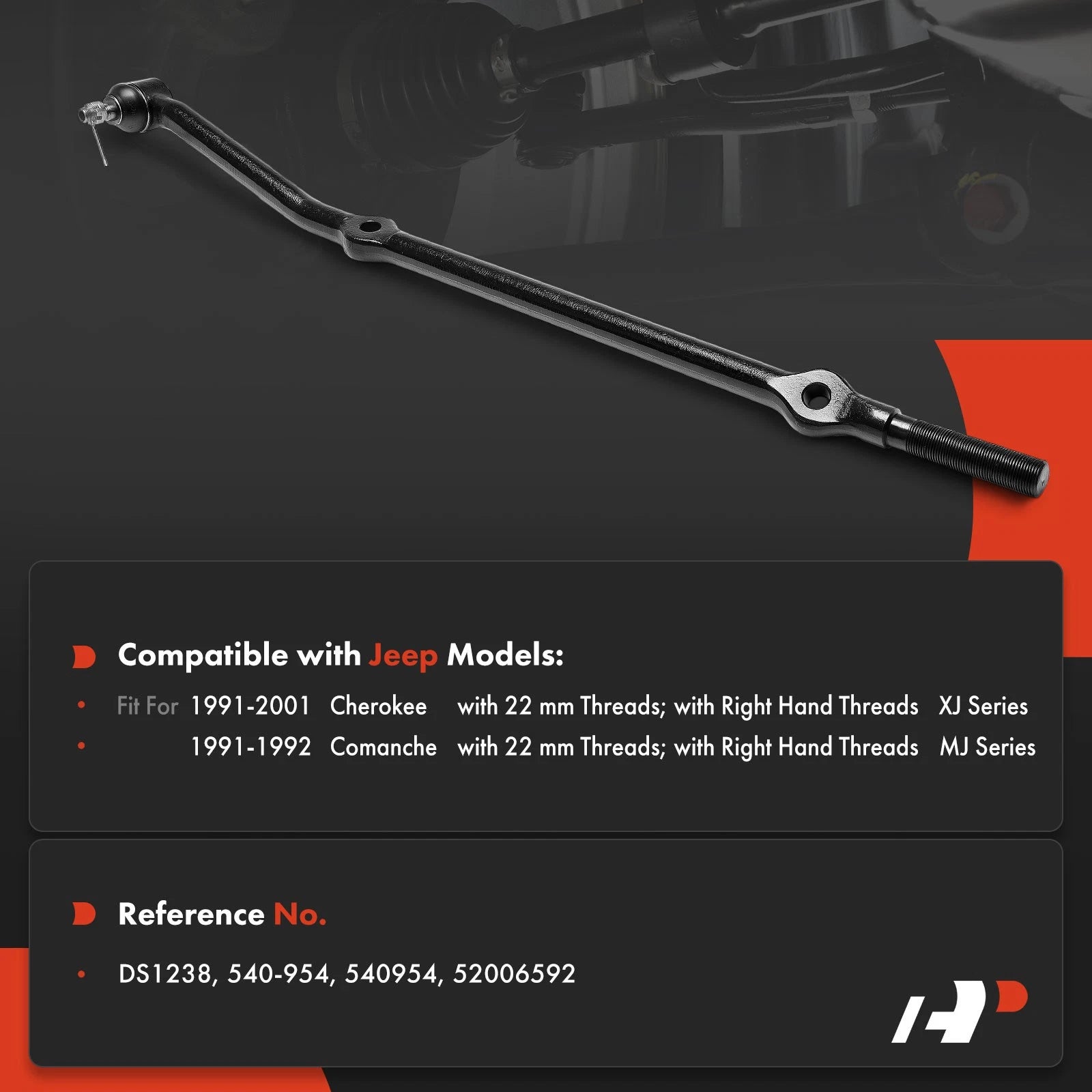 Front Right Outer Tie Rod End for Jeep Cherokee XJ (1991-2001)