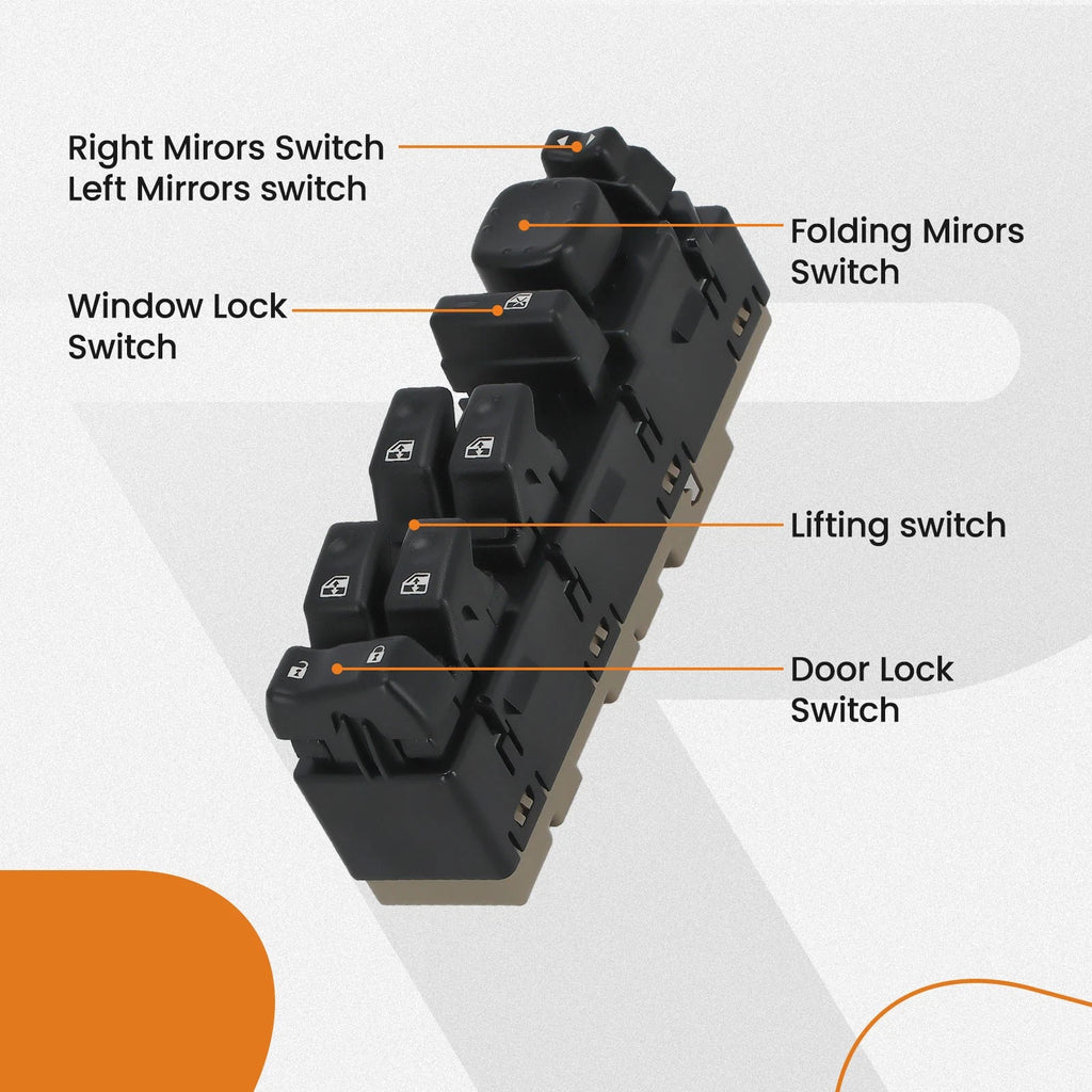 Power Window Switch for Chevy 1500 2003–2007 (15883320) Black