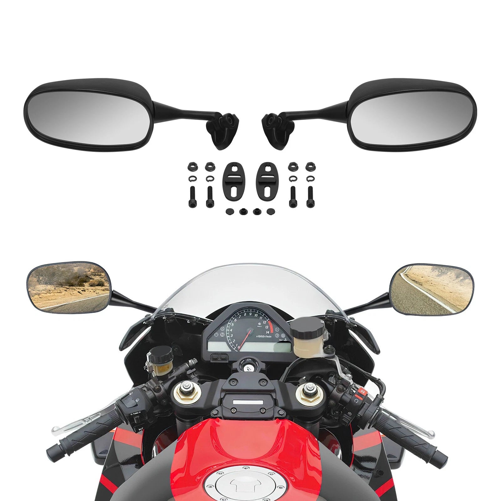 Pair Rear View Mirrors for Honda CBR600 F4 (1999–2000), F4i (2001–2002), CBR919, CBR900