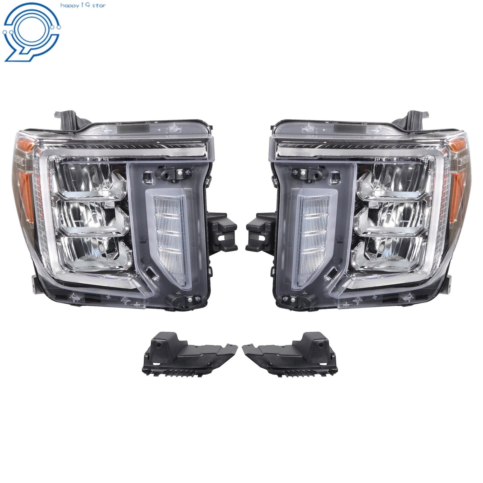 Set of 2 Full LED Headlights for GMC Sierra 2500/3500 HD (2020–2023)