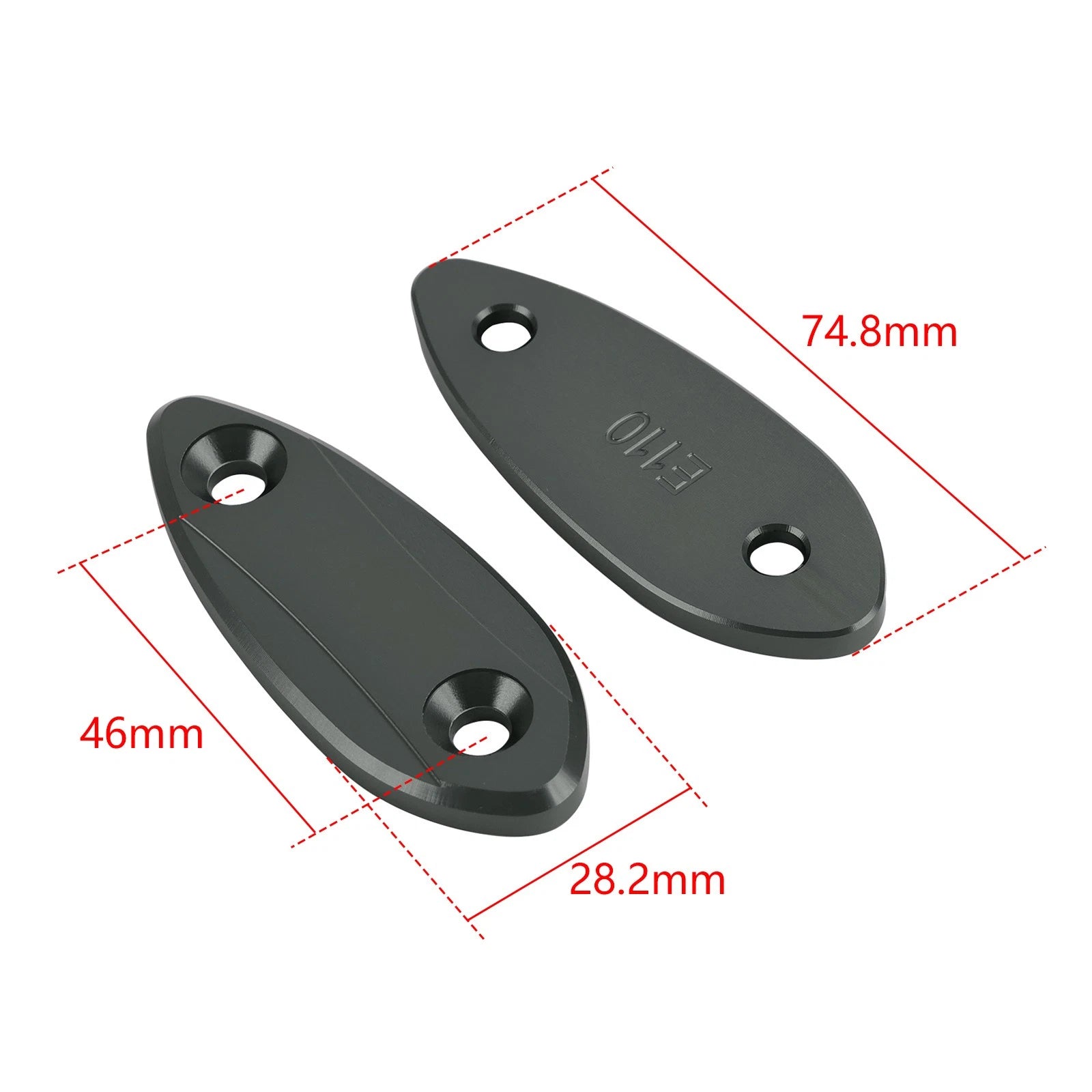 CNC Titanium Mirror Block Off Plates for Kawasaki Ninja 250 300 400 650 (2013–2022)