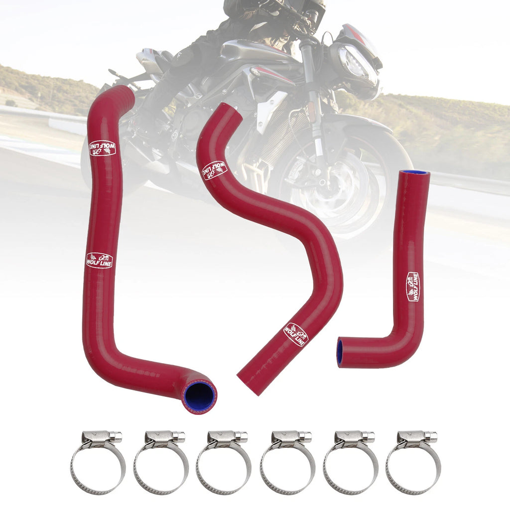 Silicone Radiator Coolant Hose Kit for Street Triple 765 R RS (2020–2022) Red T9