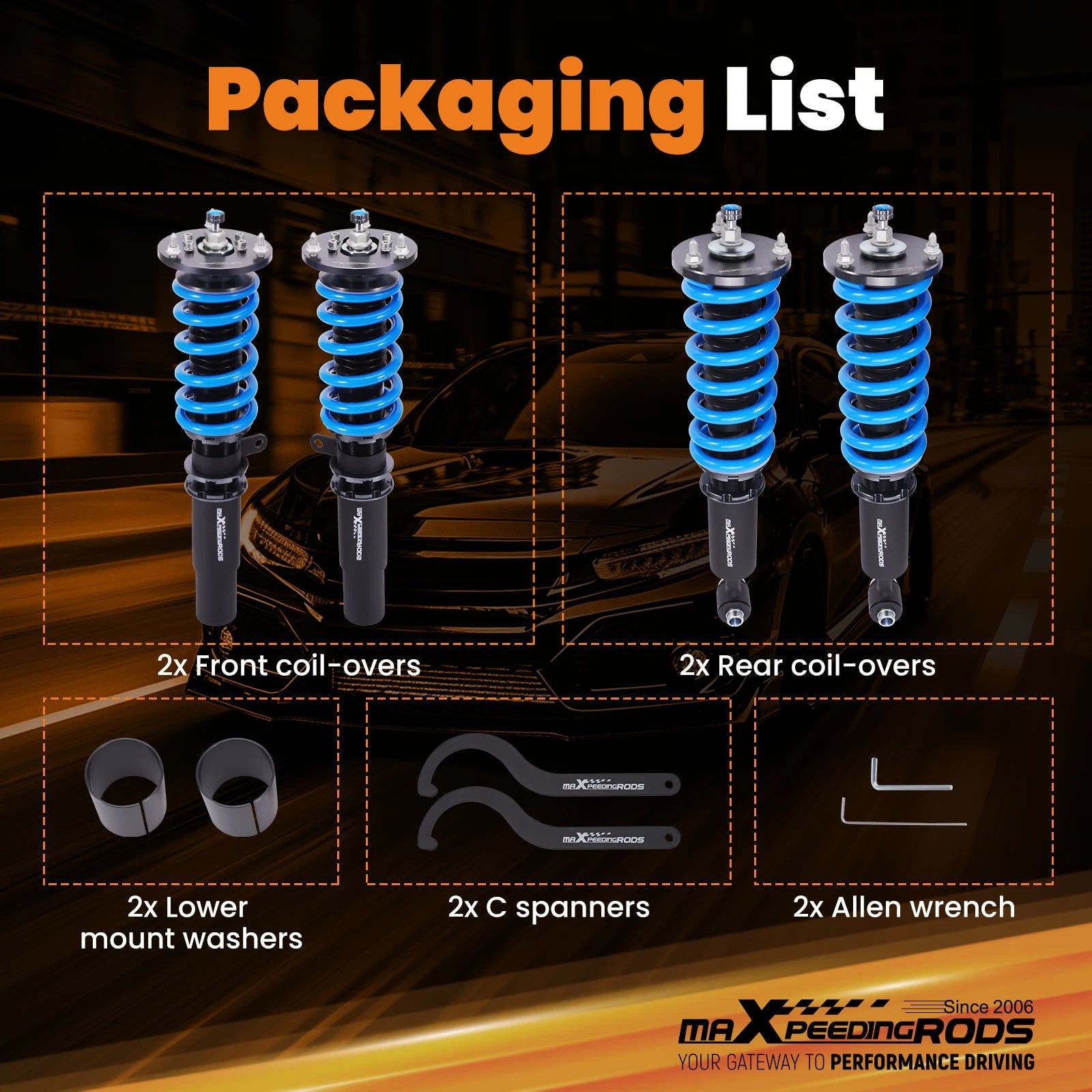 Coilovers Lowering Kit for BMW 530i 540i E39 (1995–2003) RWD