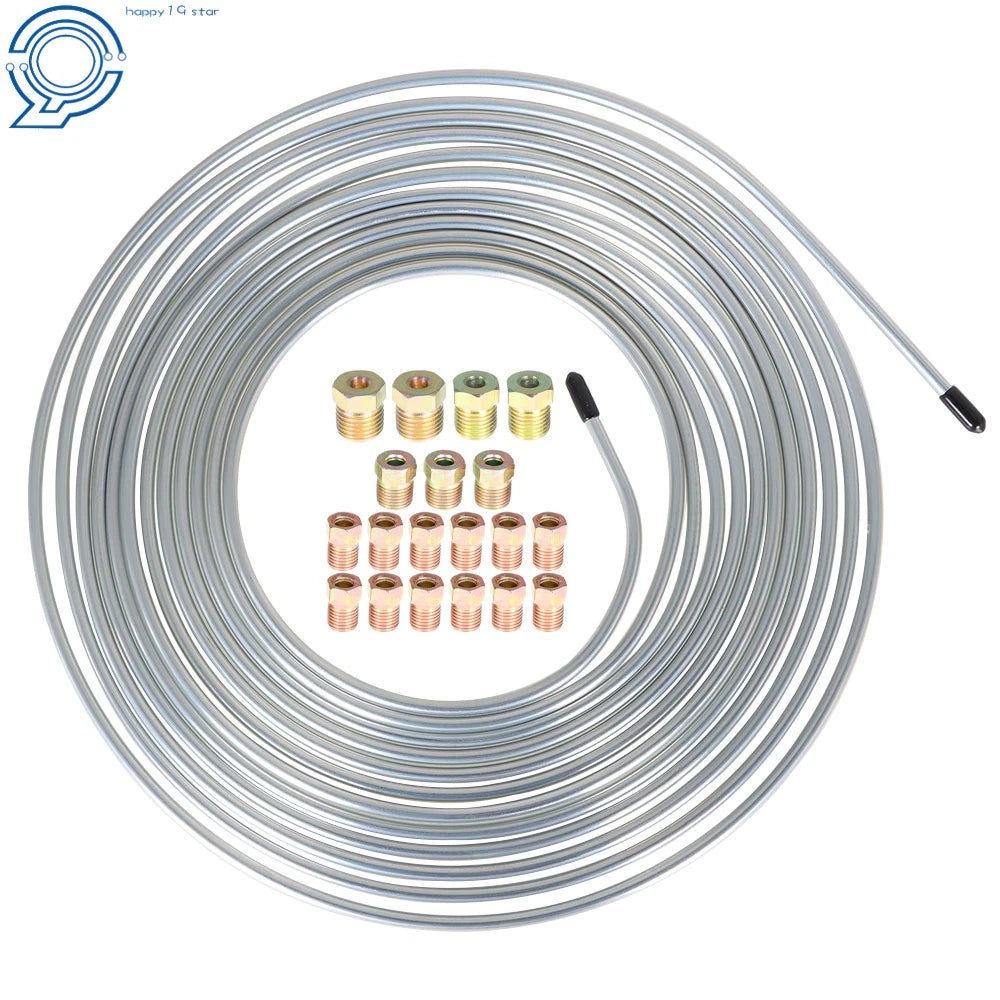 Brake Line Kit for Universal Vehicles (25Ft, 3/16 Inch, Zinc Coated)
