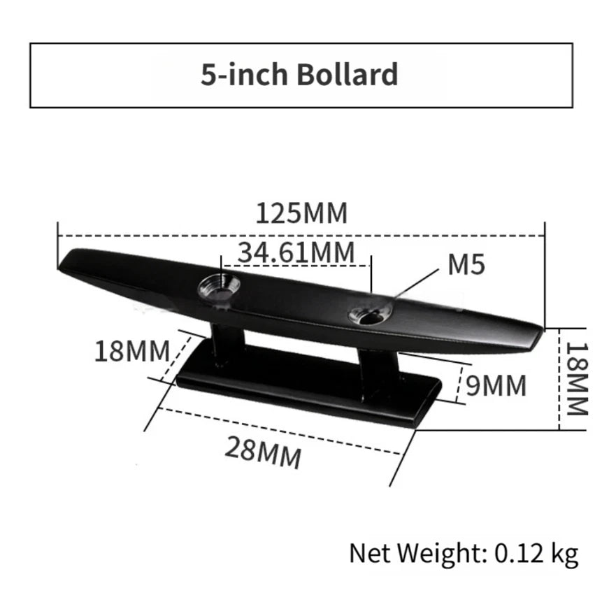 Black Zirconium Plated Cleat for Marine Hardware (316 Stainless Steel)