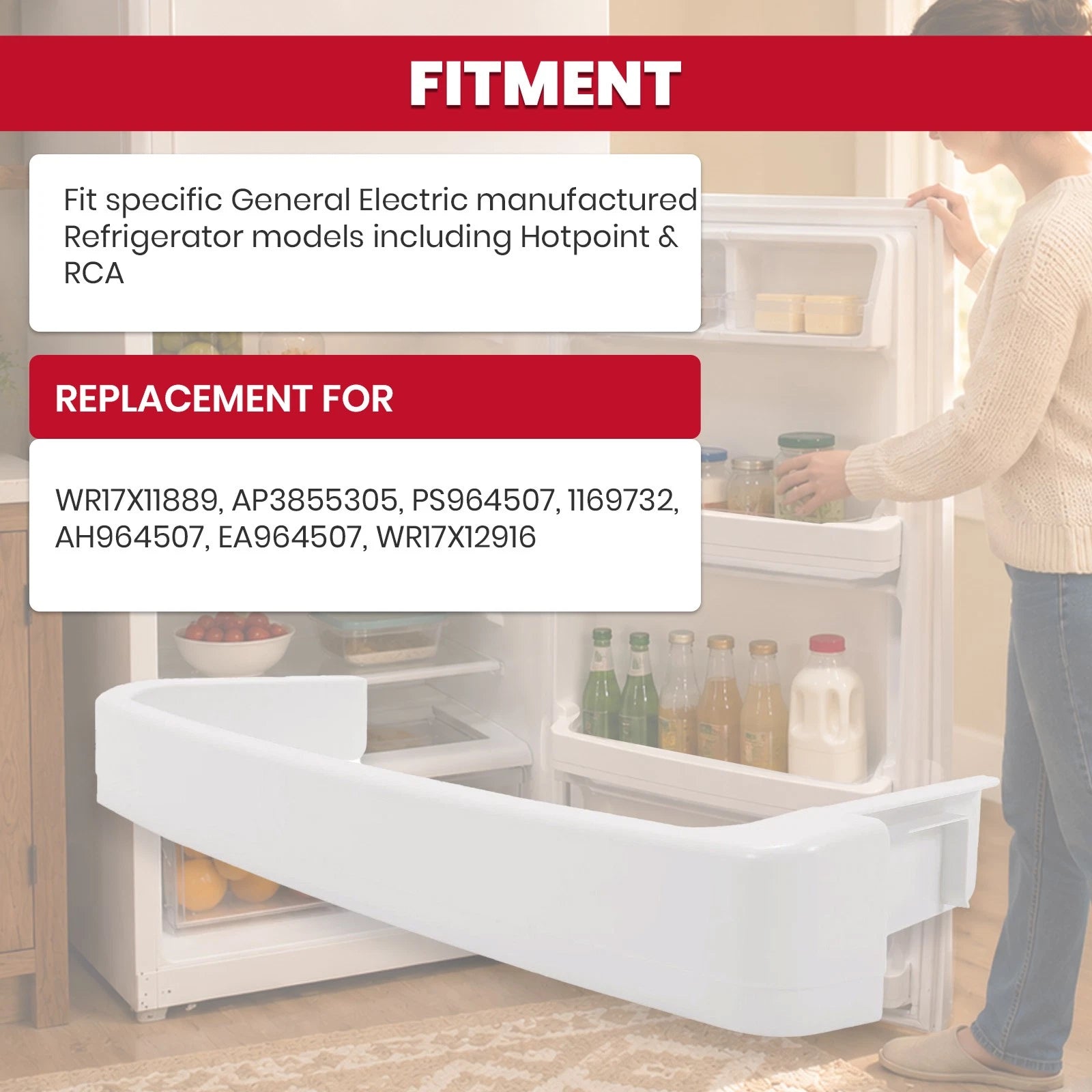 Door Retaining Bar Shelf for GE Refrigerator (WR17X11889)