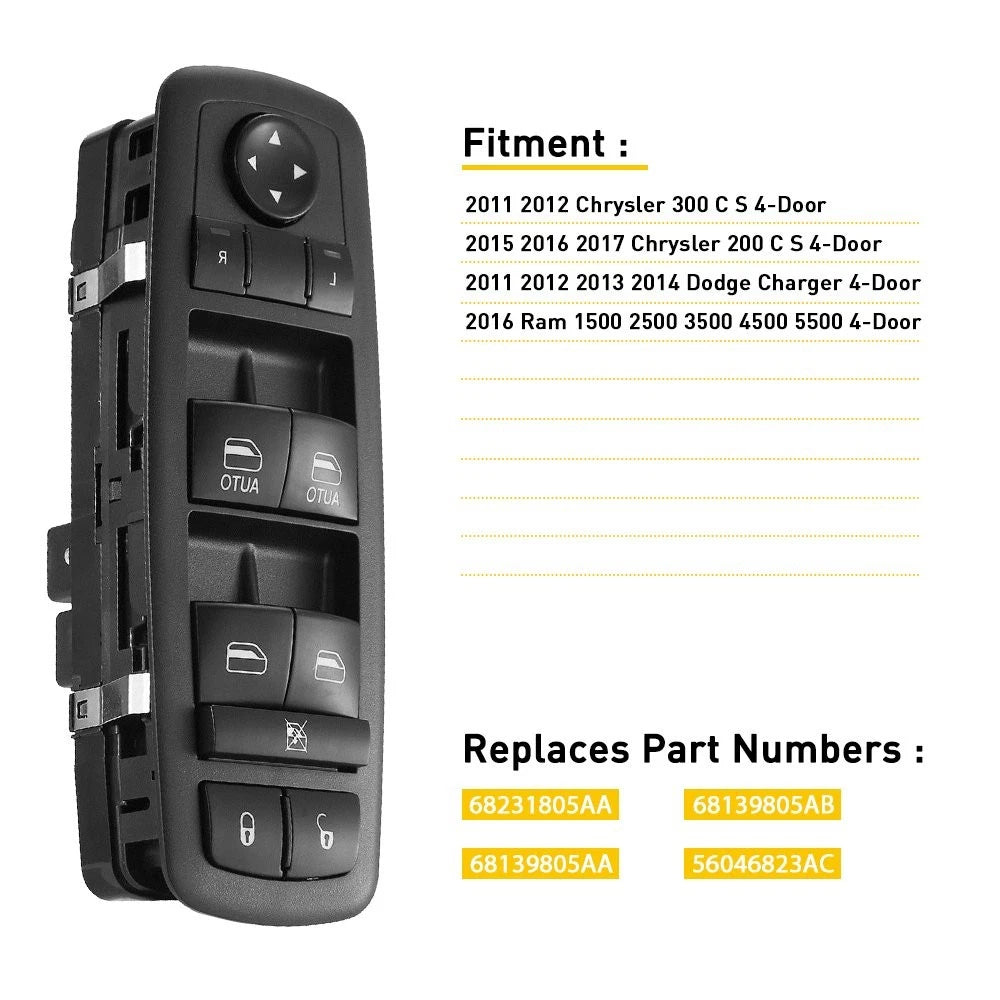 Master Power Window Control Switch for Dodge Charger (2011–2014)