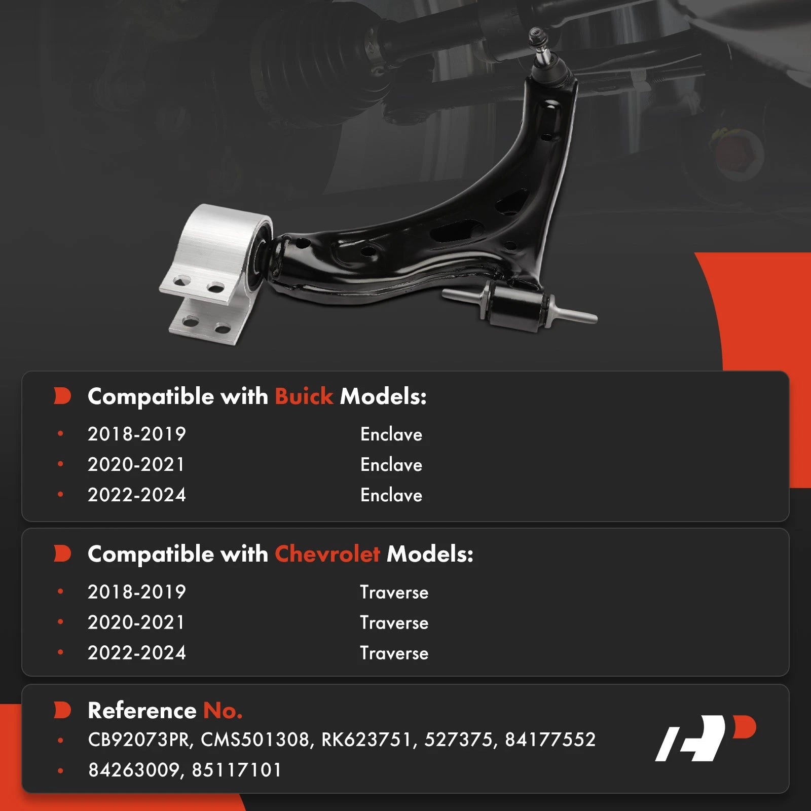 Front Left Lower Control Arm with Ball Joint for Chevy Traverse (2009-2023)