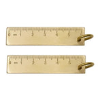 Set of 2 Engraved Brass Rulers 60mm Keychain Measuring Tool