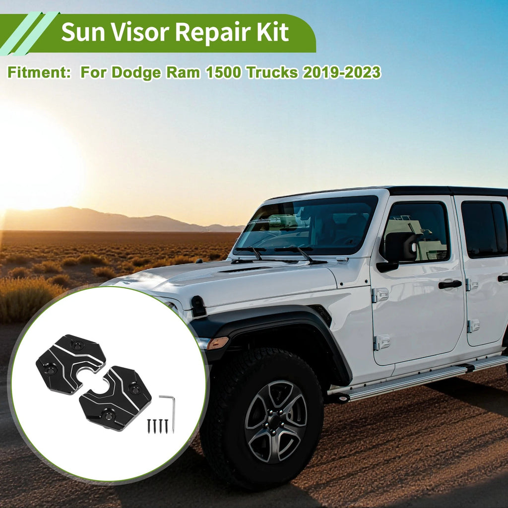 Set of 1 Sun Visor Repair Kit for Dodge Ram 1500 (2019–2023) Black