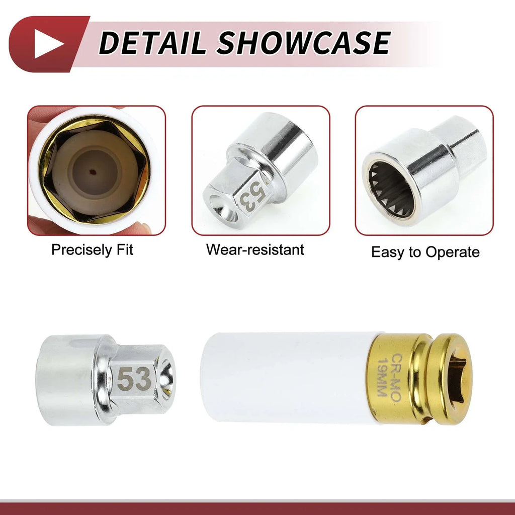 Set of 2 Wheel Lock Lug Nuts with 17 Teeth Anti-theft Key for Porsche Cayenne