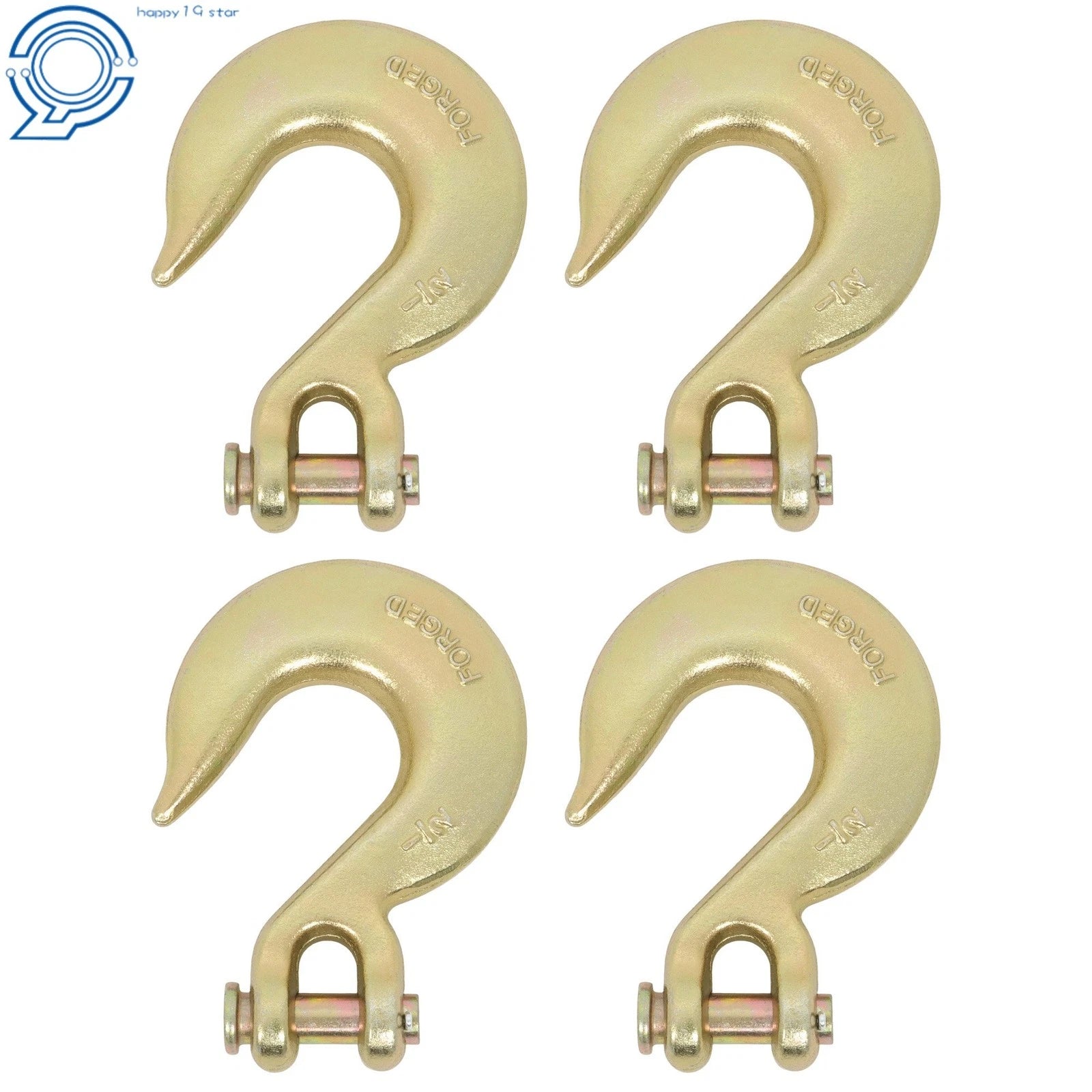 Set of 4 Clevis Slip Hooks for Tow Chains (11,300 LBS Capacity)